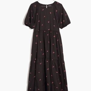 Madewell Short-Sleeve Cattail Tiered Dress in Amie Floral Size L